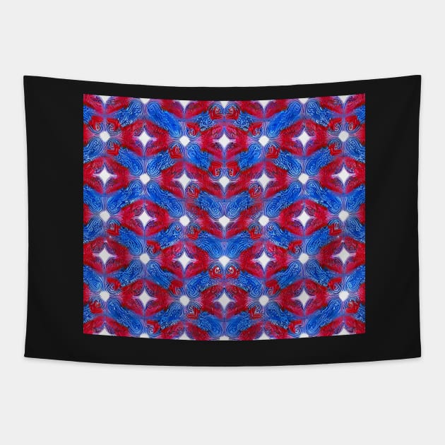 Red White and Blue Aesthetic Pattern 6 Tapestry by BubbleMench