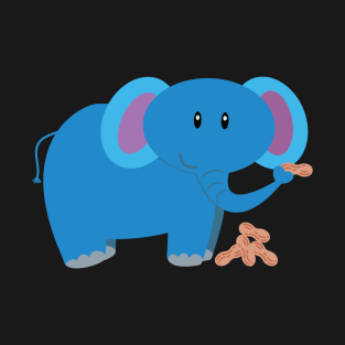 Cute Cartoon baby elephant with peanut T-Shirt