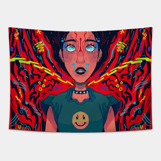 Woman tripping Tapestry by snowpiart