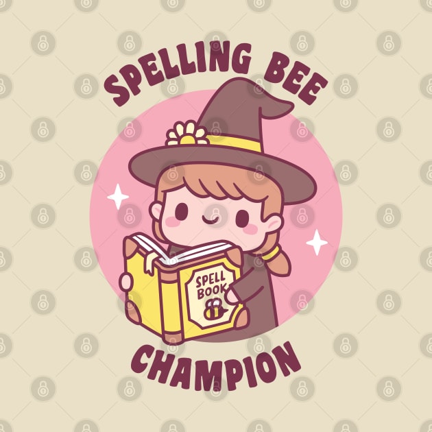 Cute Witch With Spell Book, Spelling Bee Champion Funny by rustydoodle