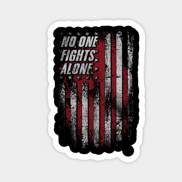 No One Fights Alone Sickle Cell Awareness Burgundy Ribbon Warrior Magnet by celsaclaudio506