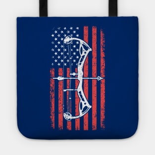 American Flag Hunter Archer Men Patriotic Bow Hunting Tote