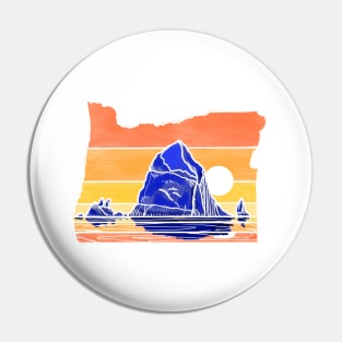 Haystack Rock Cannon Beach Color Block Pin