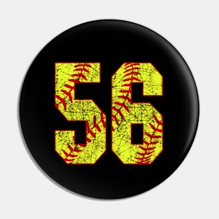 Fastpitch Softball Number 56 #56 Softball Shirt Jersey Uniform Favorite Player Biggest Fan Pin