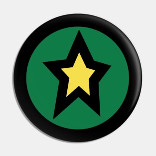 Small Yellow Star Green Circle Graphic Pin