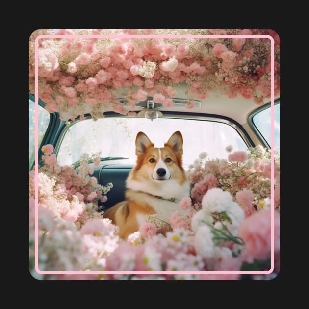 Cuteness Overload Dog With Flowers by Colorful Days