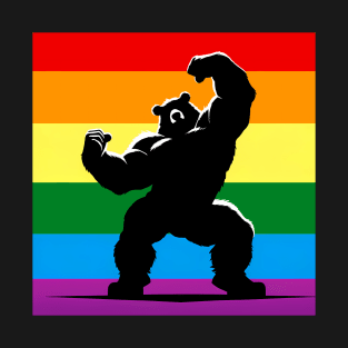 Rainbow LGBTQ Furry Pride Dancing Bear Fursona T-Shirt