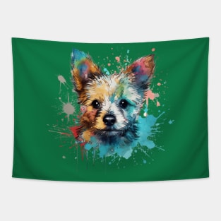 Watercolor dog Tapestry