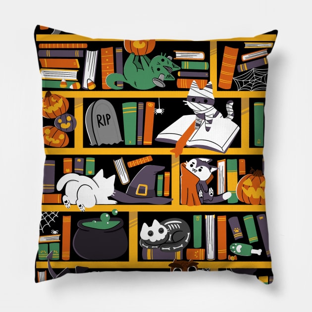 Halloween Library Pillow by TaylorRoss1