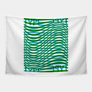 Type Wave (Blue Green) Tapestry