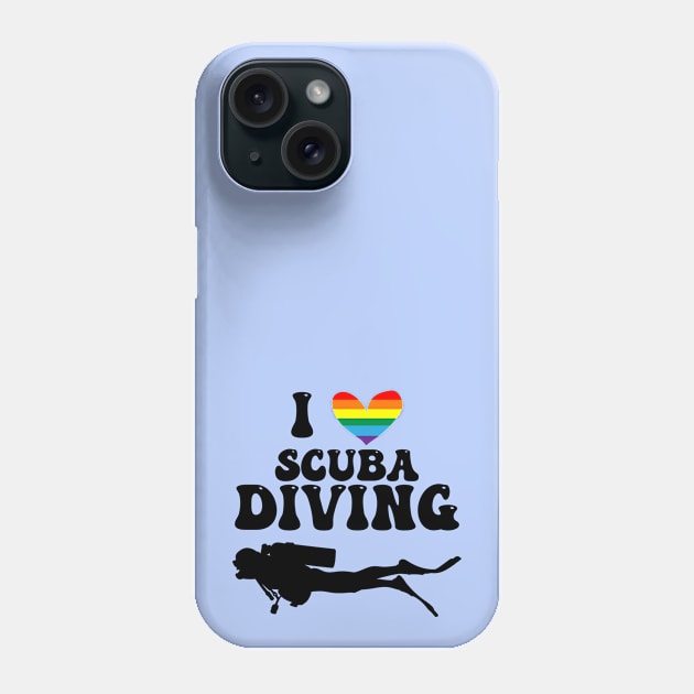 I Heart Scuba Diving (Gay Flag) Phone Case by ziafrazier