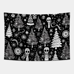 Black Christmas pattern Tapestry