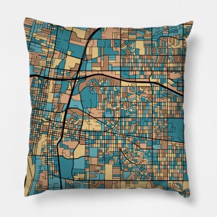 Albuquerque Map Pattern in Mid Century Pastel Pillow