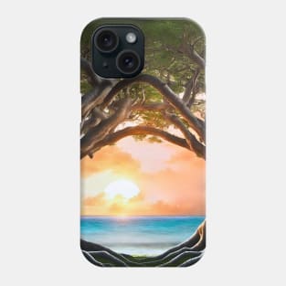 Surreal Banyan Tree Sunset Window Phone Case