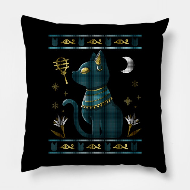 Bastet Ugly Sweater Pillow by Vallina84