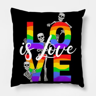 Love Is Love Rainbow Skeleton Trio Pillow