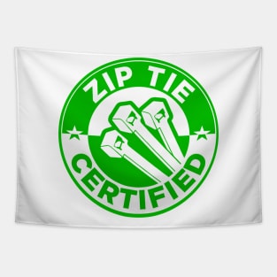 Zip Tie Certified Mechanic Sticker, Funny Technician, Mechanic, Electrician, Construction, Toolbox Tapestry