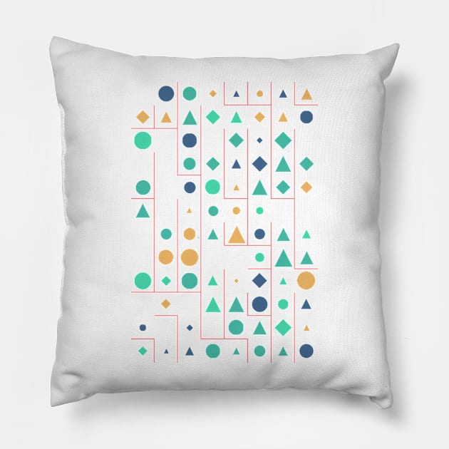 Geometric Colourful Pattern Pillow by Trendy-Now