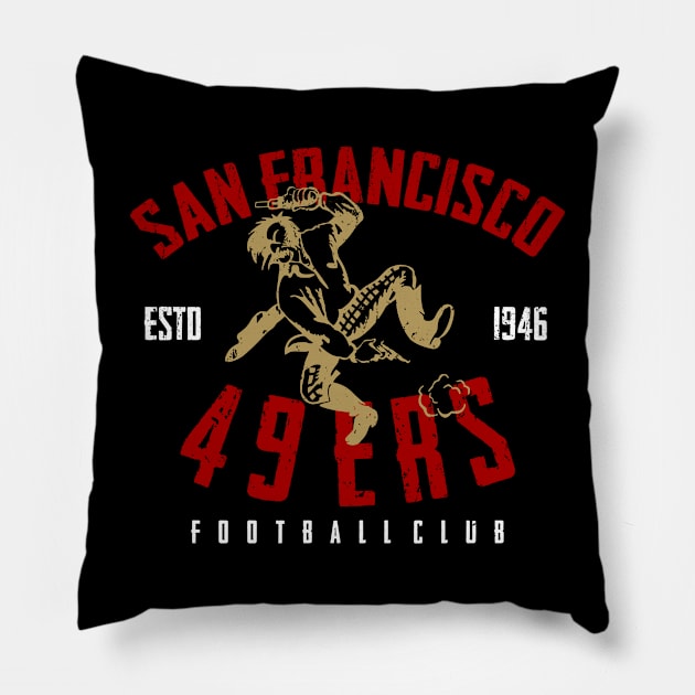 Retro San Francisco 49ers Pillow by rajem