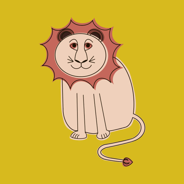 Friendly pink lion - paper cut-out by Obstinate and Literate