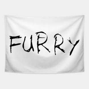 Dark and Gritty Furry Text Tapestry