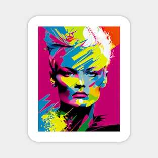 Abstract colorful pop art style woman portrait Magnet