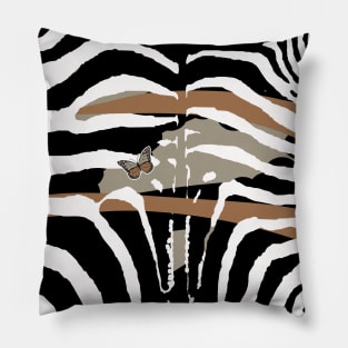 Abstract Black and White Simple Pattern geometry zebra Pillow