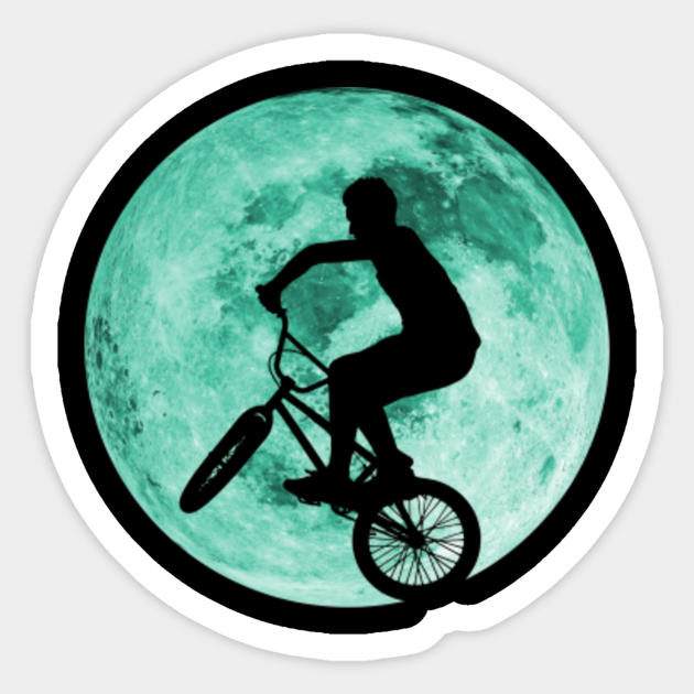 BMX Extreme Sport Downhill Full Moon - Bmx - Sticker | TeePublic