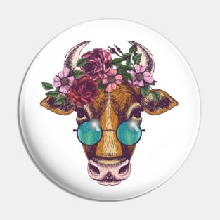 Cow Flower Head Pin