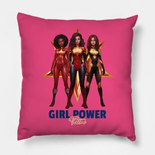 Team Girl Power Super Heroine Pillow
