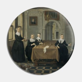 Five Ladies in an Interior by Unknown Artist Pin