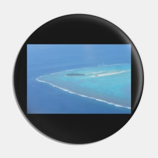 Aitutaki Lagoon Motu Maina Aerial View Pin