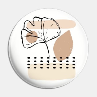 Minimal Modern  Abstract Shapes  leave  Warm Tones  Design Pin