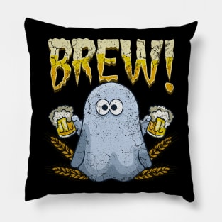 Halloween Ghost Brew Beer Drinking Boo Funny Pillow