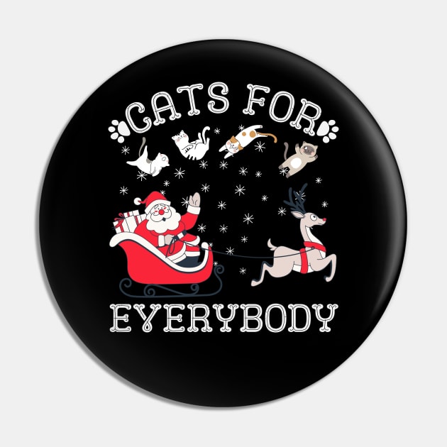 Cats For Everybody Christmas Funny Xmas Santa Pin by DenverSlade