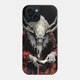 Krampus: A Yuletide Journey into Alpine Folklore on a dark (Knocked Out) background Phone Case