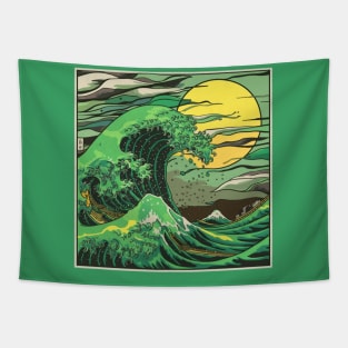 GREEN WAVE Tapestry