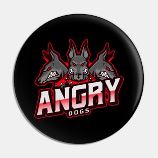 Three Angry dogs Pin