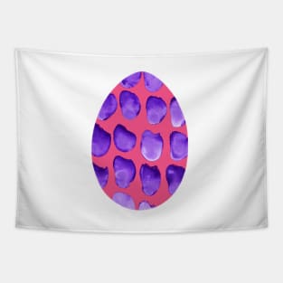 Easter egg - animal print with stains, isolated on white background. Simple pink and violet boho watercolor. Design for background, cover and packaging, Easter and food illustration, greeting card. Tapestry