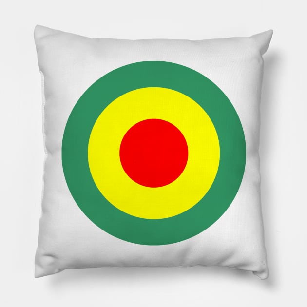 Red Yellow Green Roundel Pillow by Alan Hogan