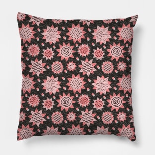 Fun Sun Pattern in brown Pillow