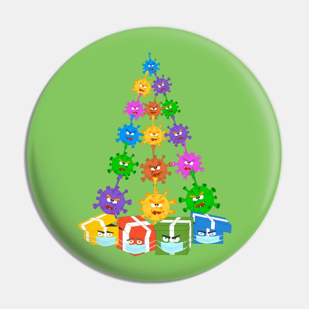 A Funny Pattern In The Form Of A Christmas Tree With Gifts, COVID-19 , Coronavirus Masks Is Ideal For The Whole Family. Merry Christmas And A Happy New Year Pin by Kallin (Kaile Animations)