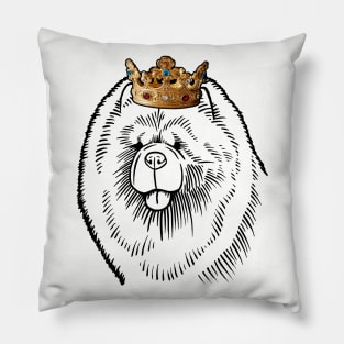 Chow Chow Dog King Queen Wearing Crown Pillow