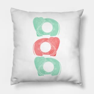 Mint and pink geometric elephants Pillow