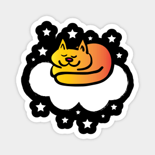Sleepy Cloud Cat Magnet
