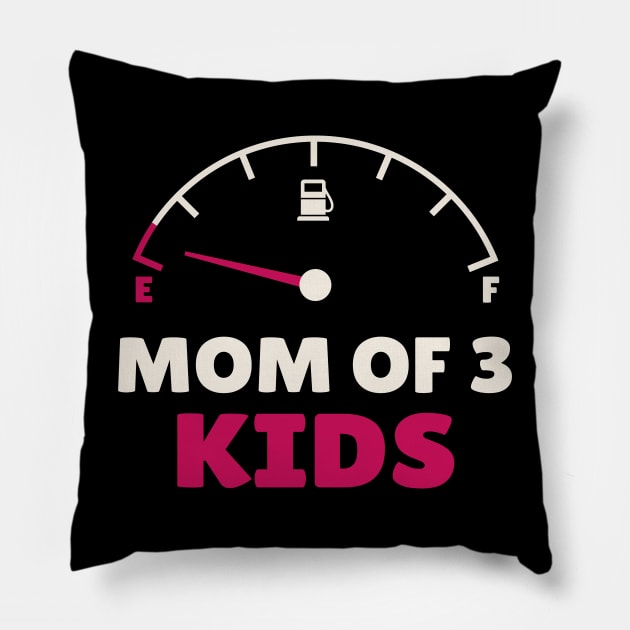 Mom of 3 Kids Pillow by WMKDesign