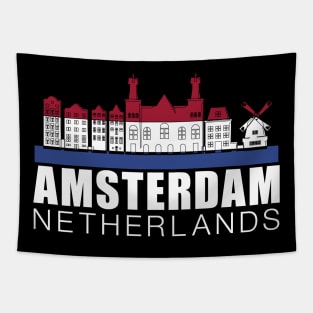 Amsterdam Netherlands Flag Skyline Tapestry