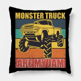 Retro Vintage Monster TruckS Are My Jam tees Pillow