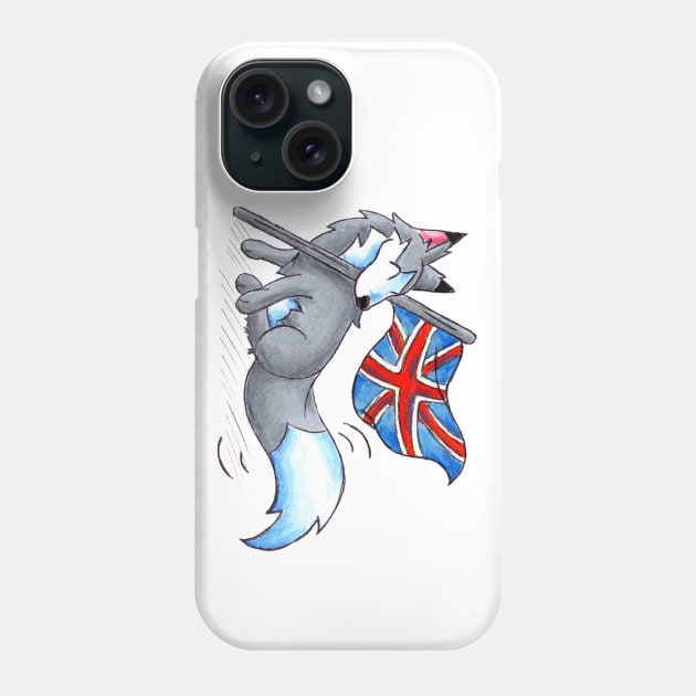 Flag Flying Wolf (UK) Phone Case by KristenOKeefeArt