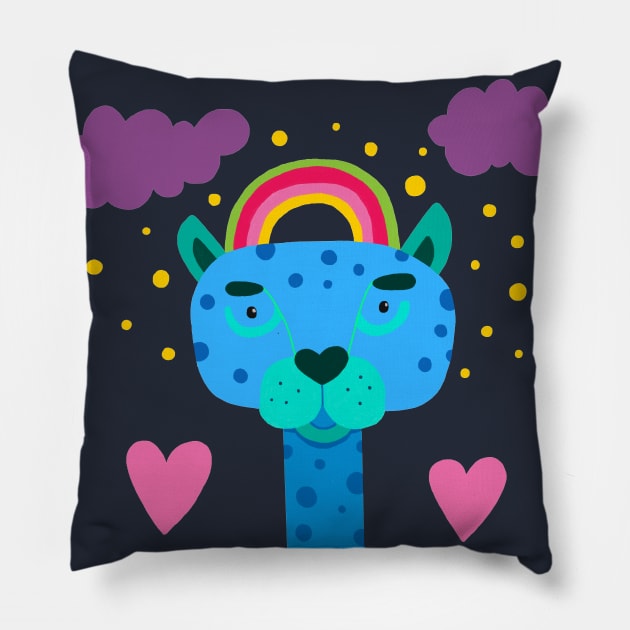 Sanctus Leopardus Pillow by Réka Sajó